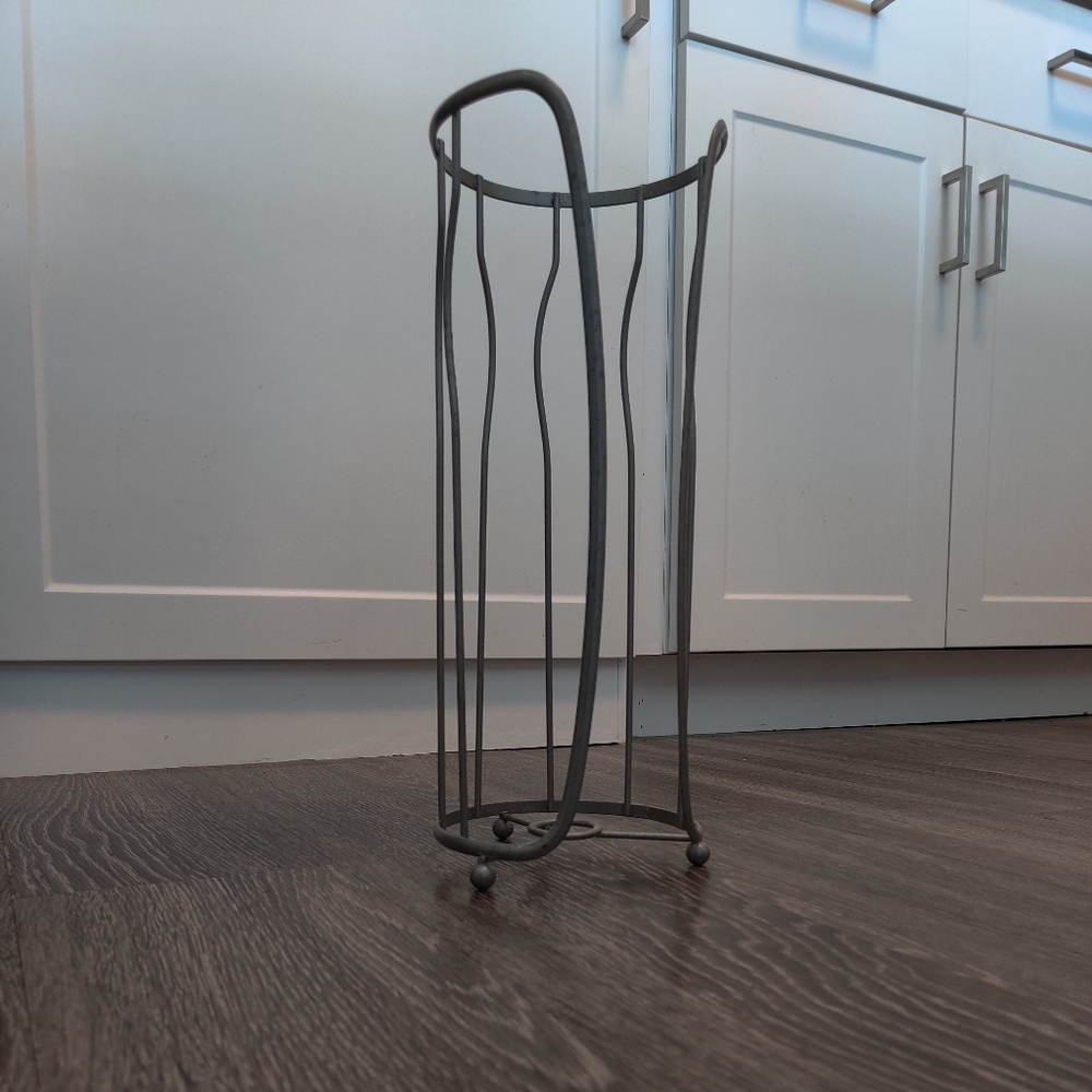 Elegant Gray Metal Toilet Paper Holder